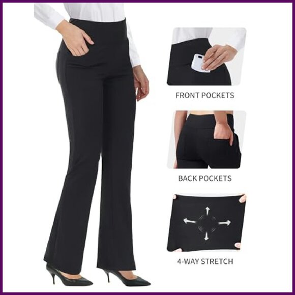 High Waist Bootcut Yoga Pants Flare Leggings Workout Dress Pants - Picture 7 of 7